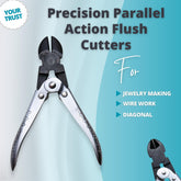 Heavy duty parallel action diagonal side cutter plier 5-1/2 inch for jewelry.